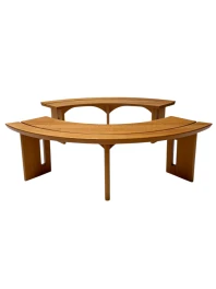 Pair of Curved Benches S38A by Pierre Chapo for Ebenisterie Seltz France, 1970s